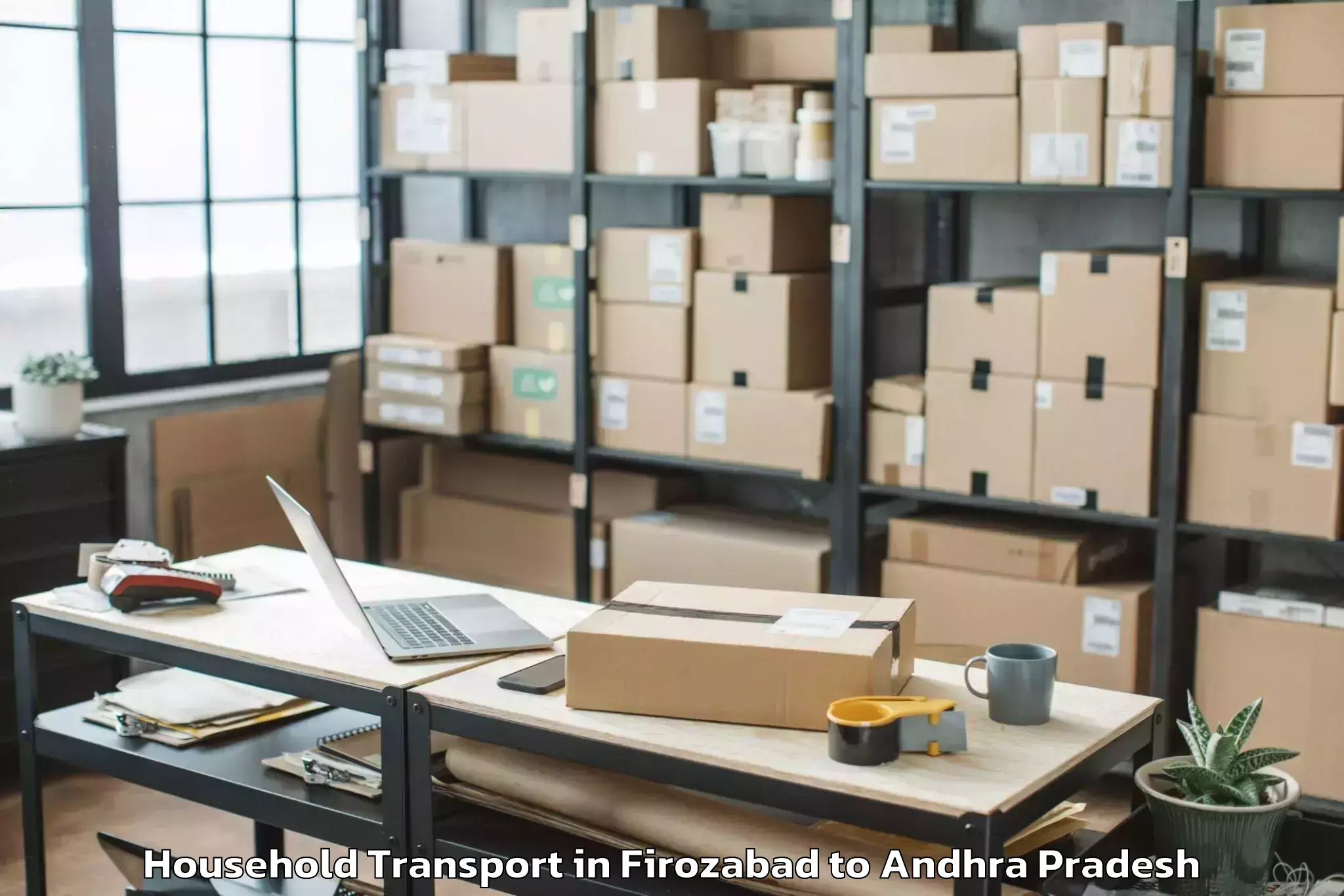 Book Firozabad to Kunavaram Household Transport